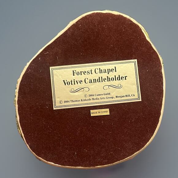 Thomas Kinkade Forest Chapel 2004 Votive Candle Holder Cottage House Village - Picture 10 of 10